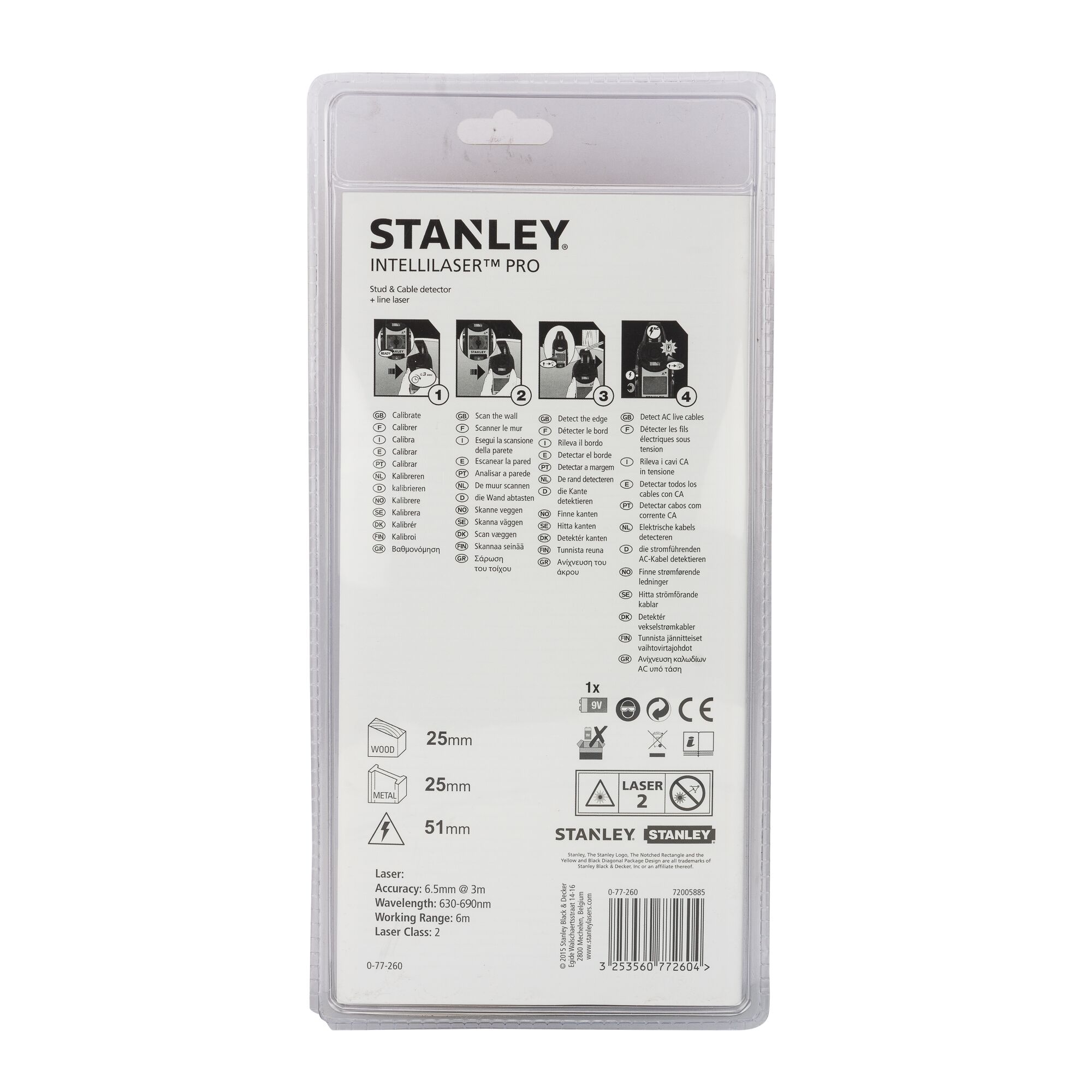 Pencari Kancing Laser 2-In-1 & Tingkat Laser