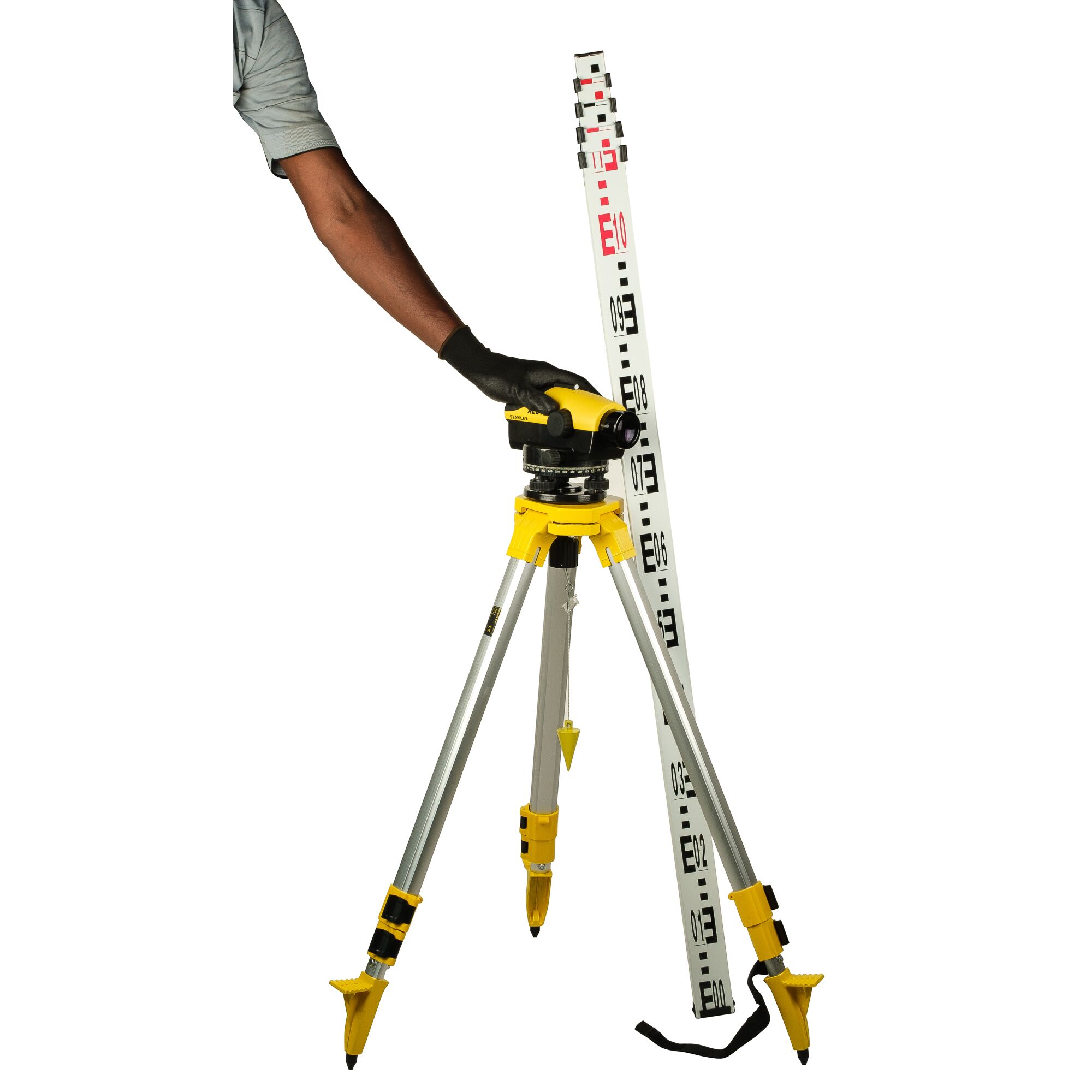 Tingkat Optik Al24G - Paket Situs Ditetapkan Dengan Tripod Dan Staf