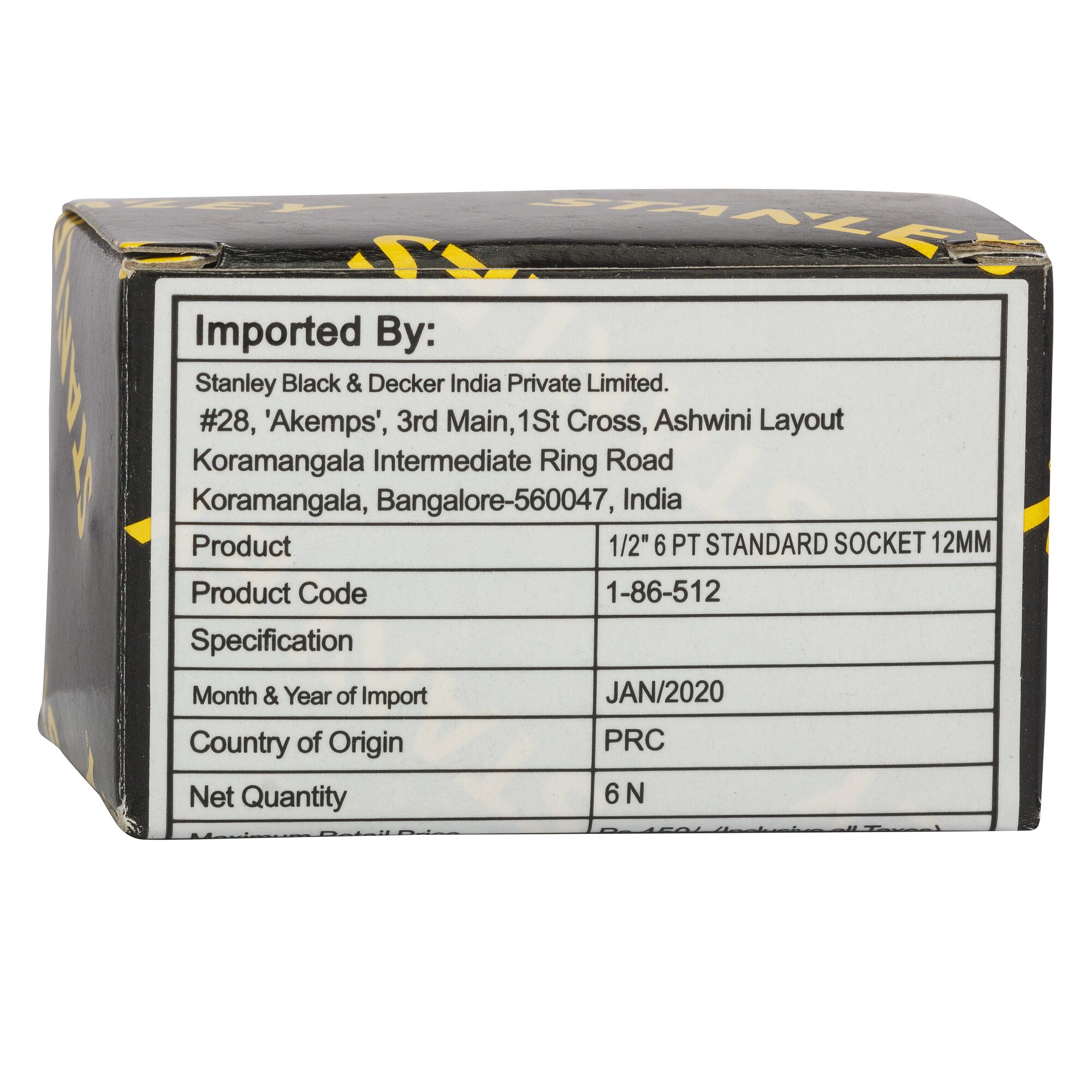 Soket Standar 1/2" 6 Pt 12mm