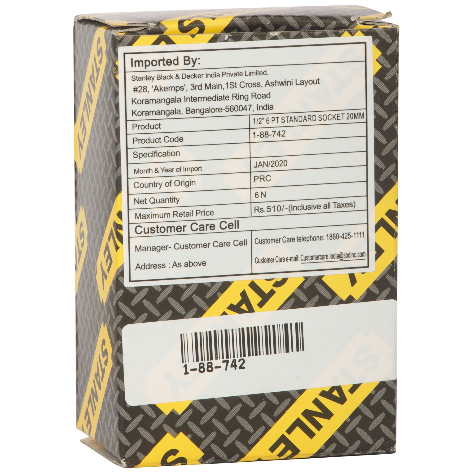 Soket Standar 1/2" 6 Pt 20mm