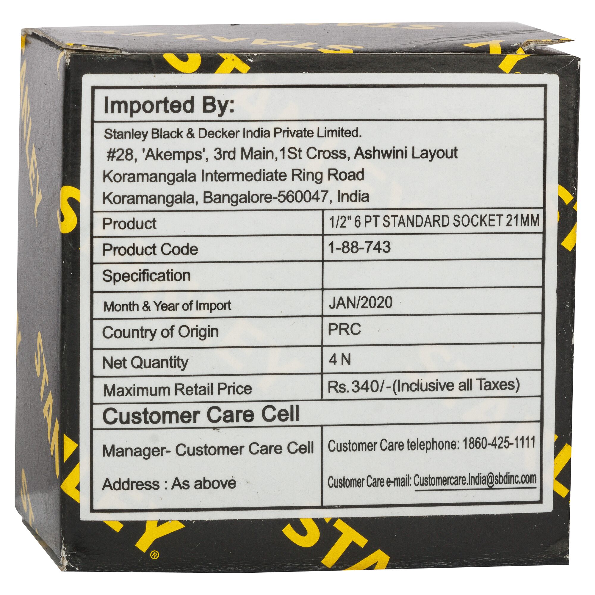 Soket Standar 1/2" 6 Pt 21mm