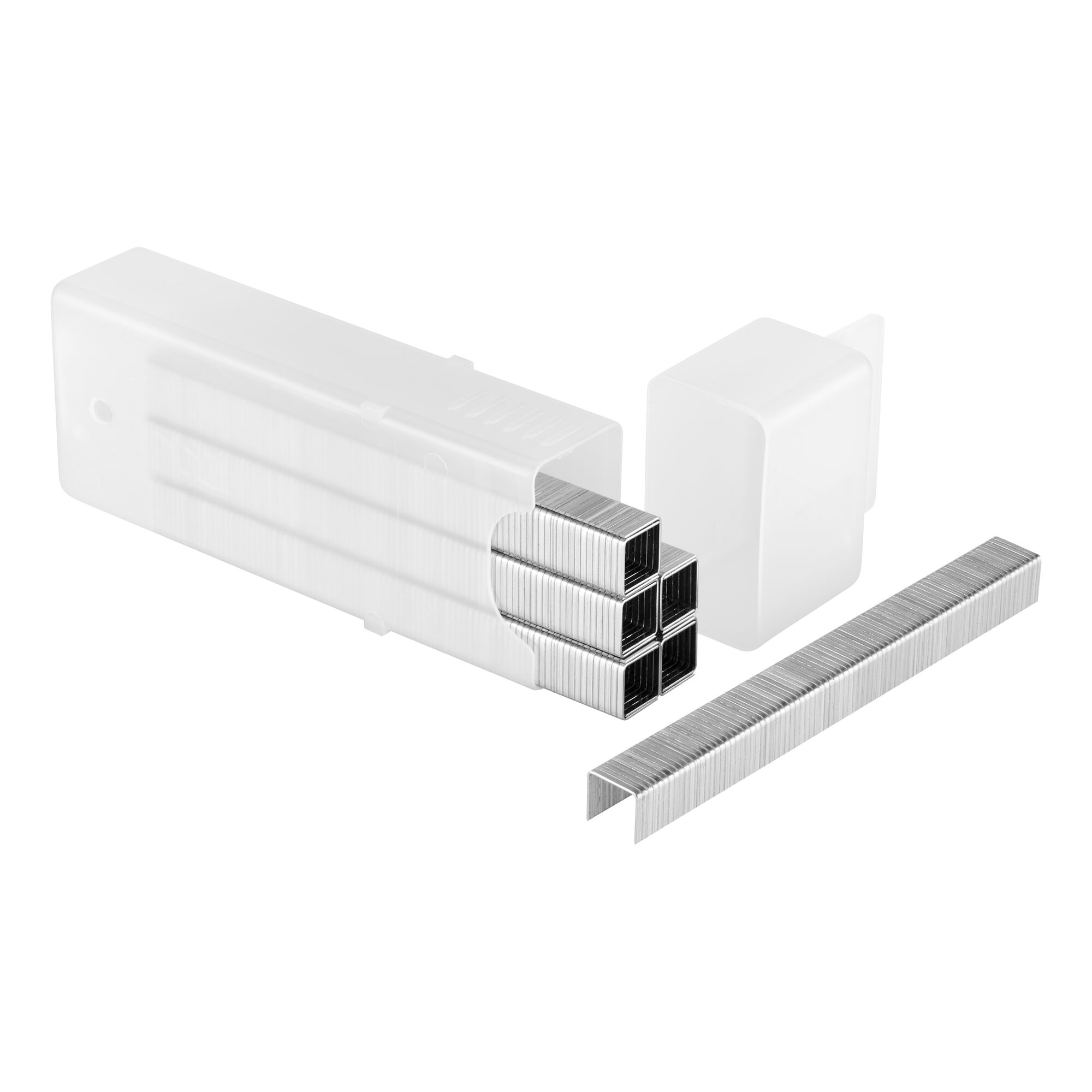 STANLEY 1-TRA706T silver staples, pack of strips, photography on white background.