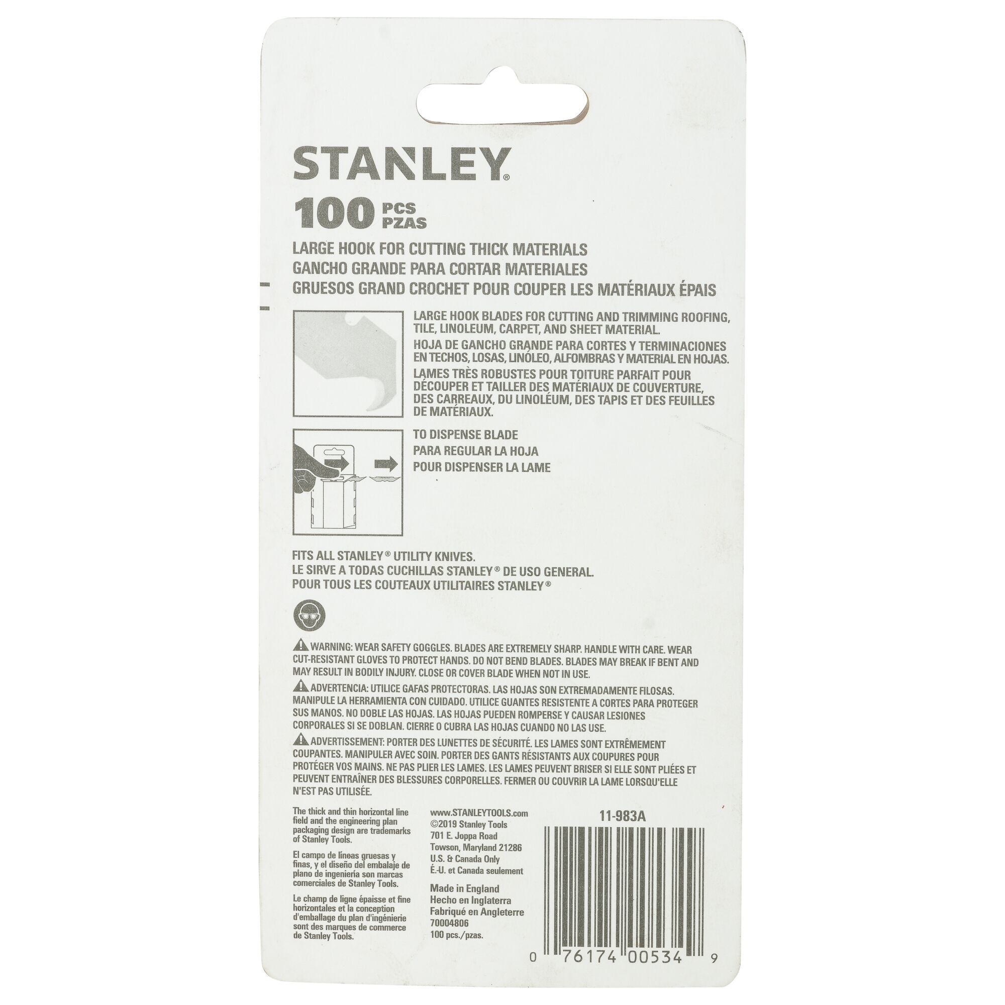 Pisau-Pisau Lrg Hk Bld 19mm Len(50mm)100 Buah