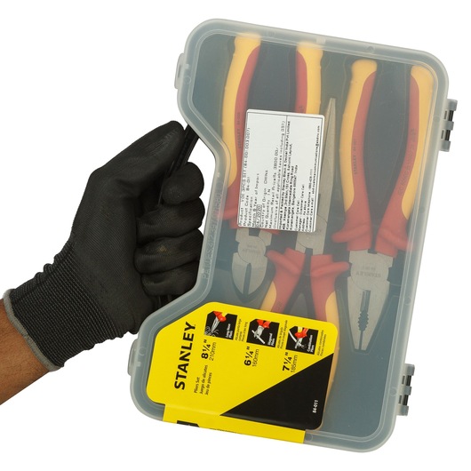 STANLEY FAT MAX Pliers Set being held by single hand.