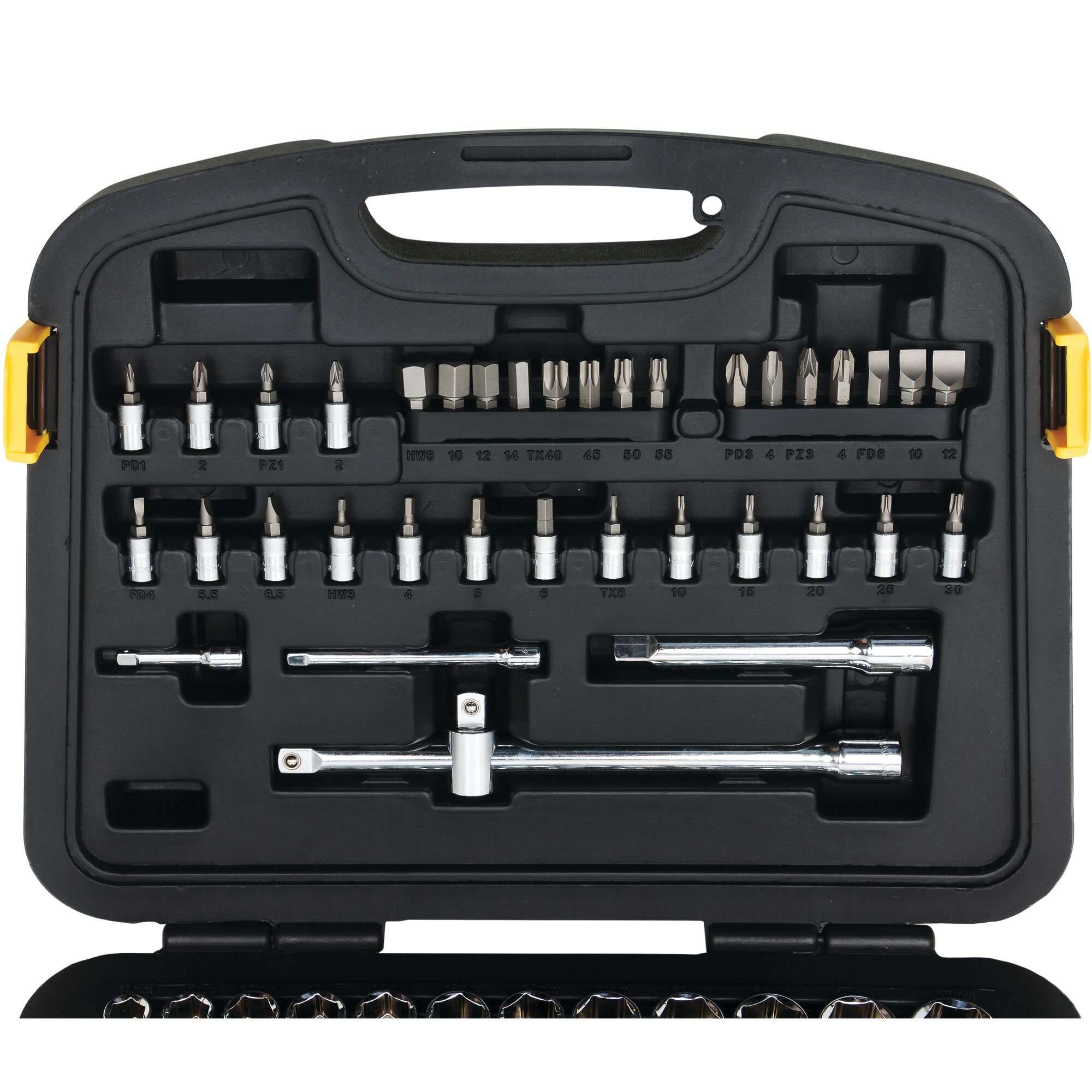 86 Buah 1/4 & 1/2 Sq.Dr. Set Soket-6Pt Bertemu