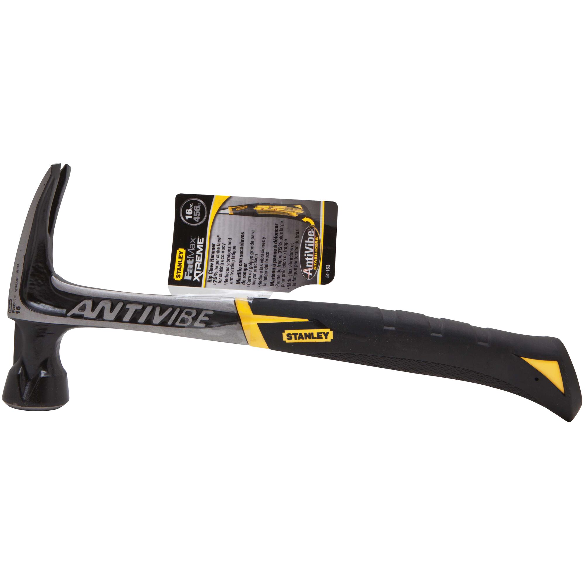 16 ounces rip claw nailing hammer in plastic packaging.