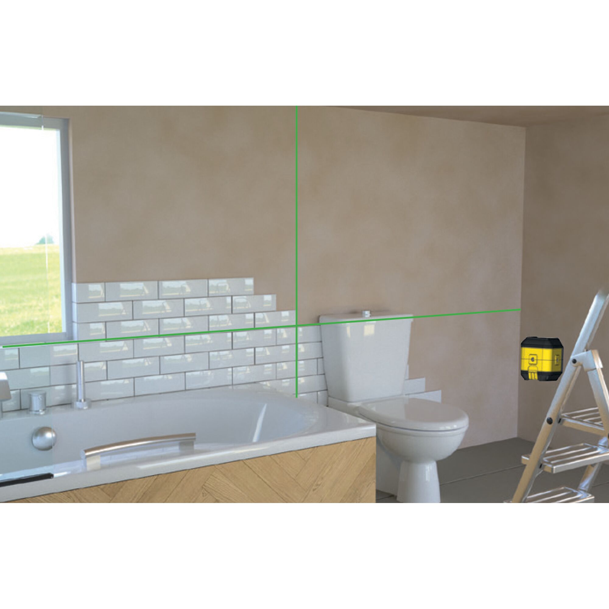 Laser Garis Silang Cubix warna Laser Hijau