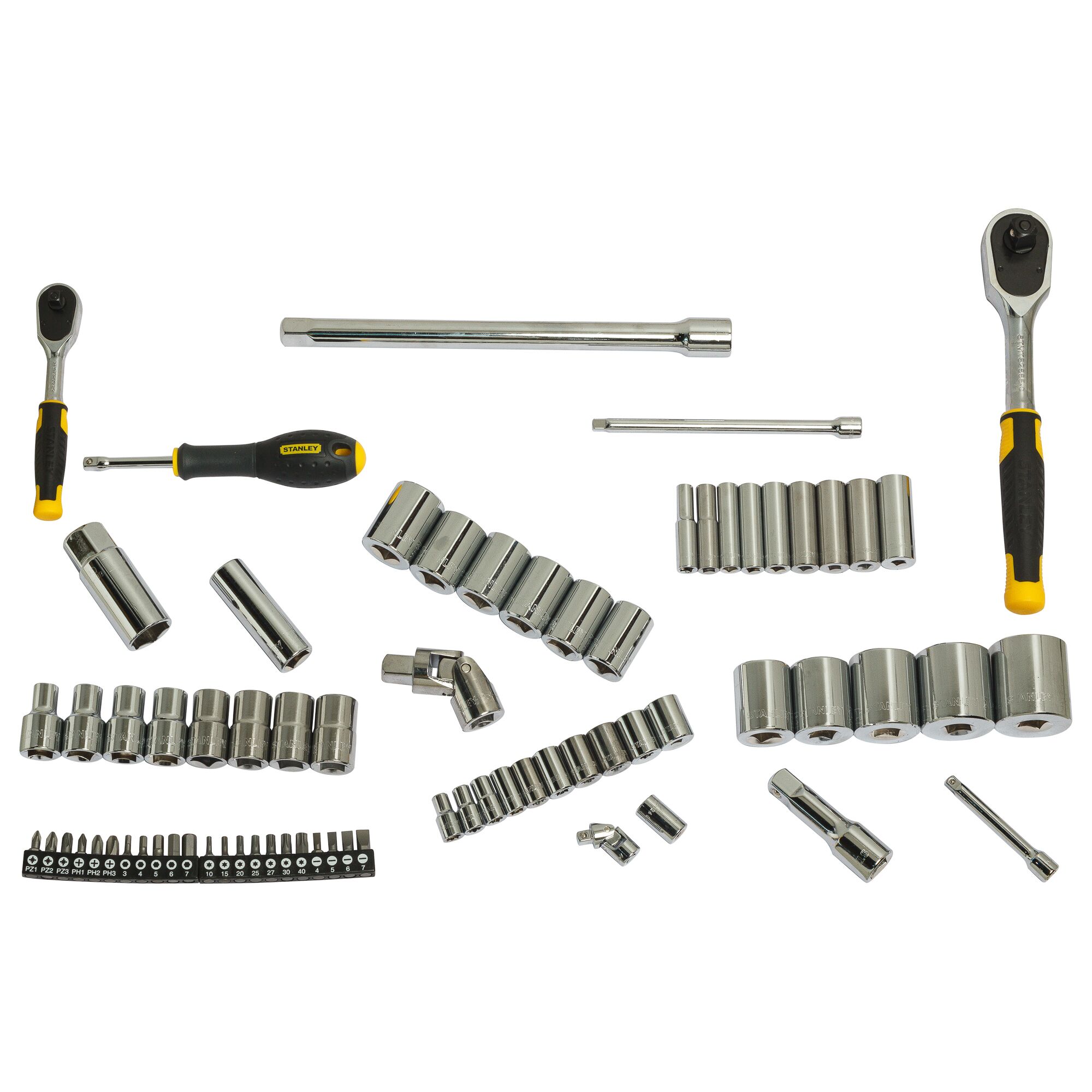 72 buah Set Soket 1/4"+1/2".