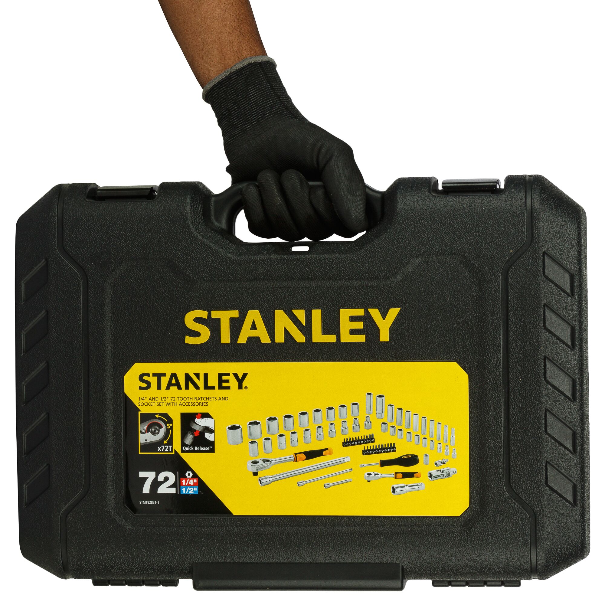 72 buah Set Soket 1/4"+1/2".