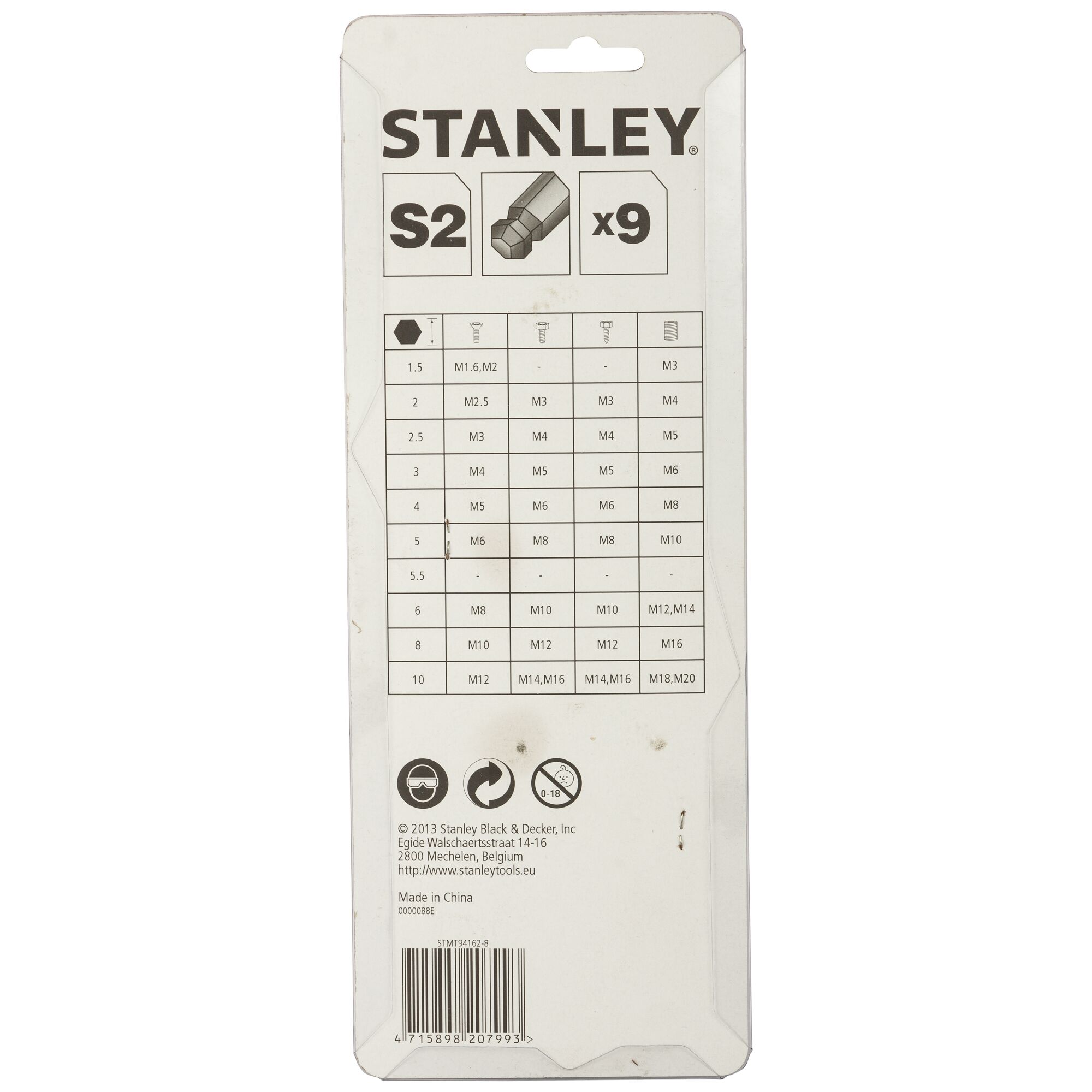 9 Buah Set Kunci Hex Kepala Bulat Panjang